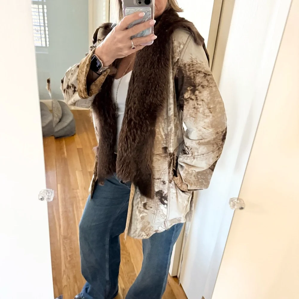 Ben Kahn Reversible Leather and Fur Jacket